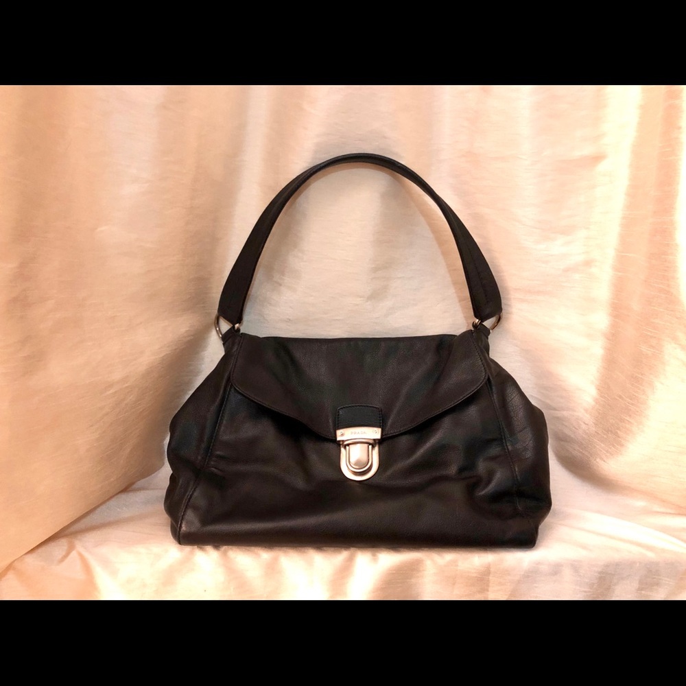 Prada Push Lock Leather Bag